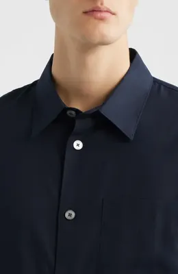 FRAME FRAME Solid Button-Up Shirt in Dark Navy — Men Winter navy Tops