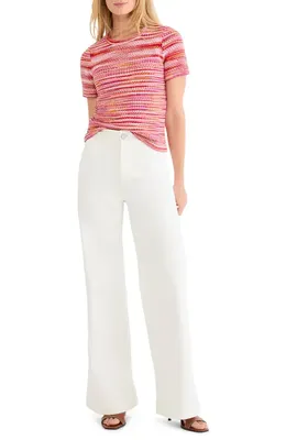 NIC+ZOE NIC+ZOE Space Dye Tuck Stitch Sweater in Red Multi — Women Spring coral Tops