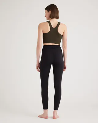 Quince Quince | Women's Ultra-Form High-Neck Cropped Tank Top in Smokey Olive — Women Autumn brown Athletic Tops