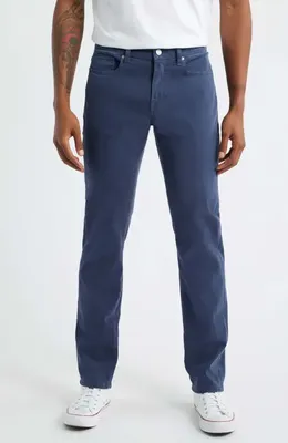 FRAME FRAME L'Homme Slim Fit Five-Pocket Twill Pants in Dark Blue — Men Winter navy Pants