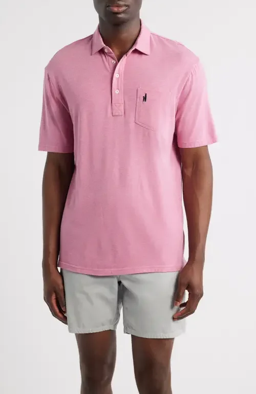 johnnie-O johnnie-O Heathered Original 2.0 Regular Fit Polo in Rosewater — Men Spring pink Tops