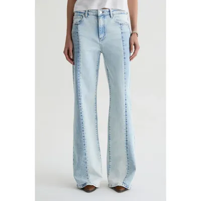 AG AG Saige Paneled Wide Leg Jeans in Solar Flare — Women Summer silver Pants