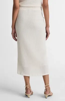 Vince Vince Shadow Grid Midi Skirt in Chalk — Women Spring white Skirts