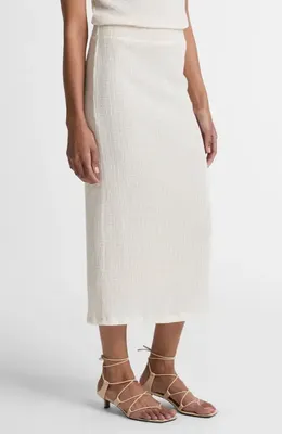 Vince Vince Shadow Grid Midi Skirt in Chalk — Women Spring white Skirts