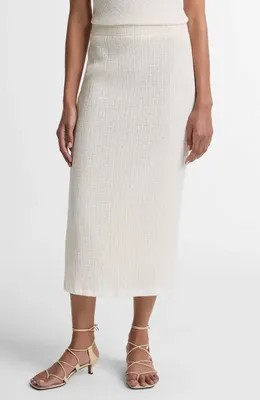 Vince Vince Shadow Grid Midi Skirt in Chalk — Women Spring white Skirts