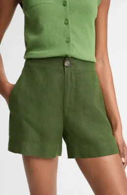 Vince Vince Hemp Shorts in Herb — Women Autumn green Shorts