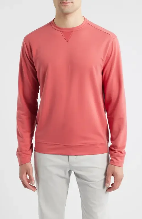 johnnie-O johnnie-O Willard Crewneck Sweatshirt in Cherry Pie — Men Spring coral Tops
