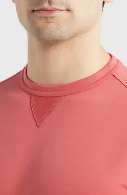johnnie-O johnnie-O Willard Crewneck Sweatshirt in Cherry Pie — Men Spring coral Tops