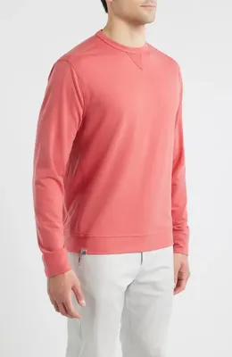 johnnie-O johnnie-O Willard Crewneck Sweatshirt in Cherry Pie — Men Spring coral Tops