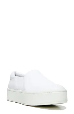 Vince Vince Warren Platform Slip-On Sneaker in Plaster Leather — Women Winter white Shoes