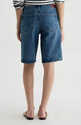 AG AG Thalia Denim Bermuda Shorts in 11 Years Enrich — Women Winter navy Shorts
