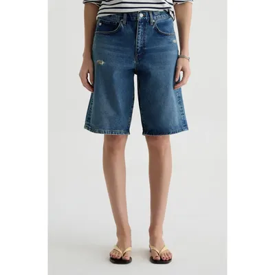 AG AG Thalia Denim Bermuda Shorts in 11 Years Enrich — Women Winter navy Shorts