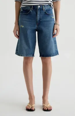 AG AG Thalia Denim Bermuda Shorts in 11 Years Enrich — Women Winter navy Shorts