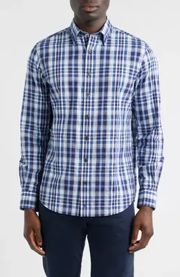 johnnie-O johnnie-O Brentford Plaid Button-Down Shirt in Navy — Men Winter navy Tops