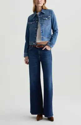 AG AG Saige High Waist Wide Leg Jeans in Outspoken — Women Winter navy Pants