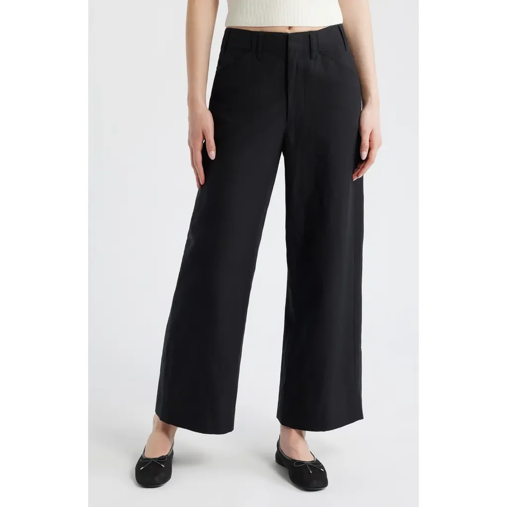 rag & bone rag & bone Allison Ankle Wide Leg Pants in Black — Women Winter black Pants