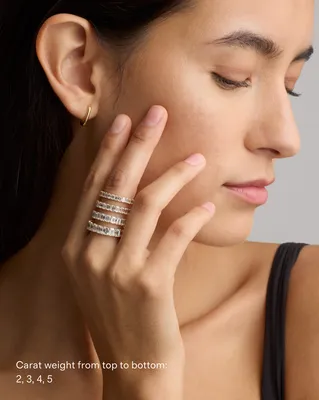 Quince Quince Women's Lab Grown Diamond Emerald Eternity Band Rings in Yellow Gold — Women Spring camel Accessories
