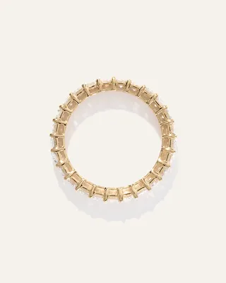 Quince Quince Women's Lab Grown Diamond Emerald Eternity Band Rings in Yellow Gold — Women Spring camel Accessories