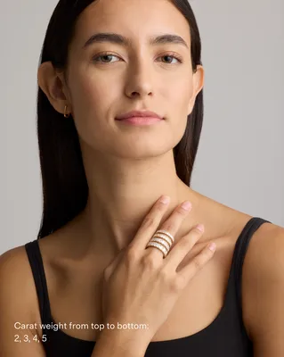 Quince Quince Women's Lab Grown Diamond Emerald Eternity Band Rings in Yellow Gold — Women Spring camel Accessories