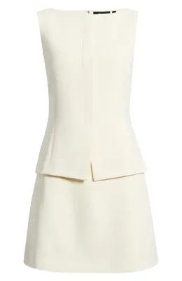 Theory Theory Boat Neck Minidress in Rice - Y0C — Women Spring ivory Mini Dresses