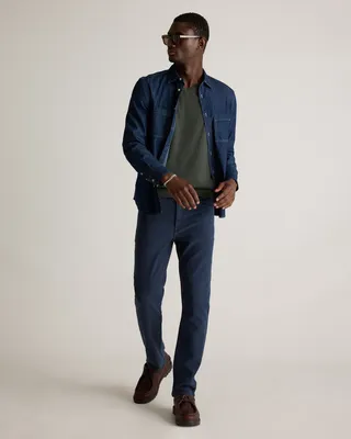 Quince Quince | Men's French Terry 5-Pocket Pants Slim in Deep Navy — Men Winter navy Joggers & Sweatpants