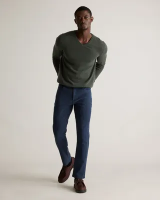 Quince Quince | Men's French Terry 5-Pocket Pants Slim in Deep Navy — Men Winter navy Joggers & Sweatpants