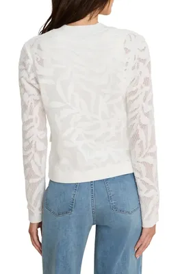 NIC+ZOE NIC+ZOE Garden Floral Lace Single Button Jacket in Paper White — Women Winter white Outerwear
