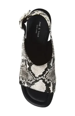 rag & bone rag & bone Gigi Slingback Sandal in Black/White Snake — Women Winter black Shoes