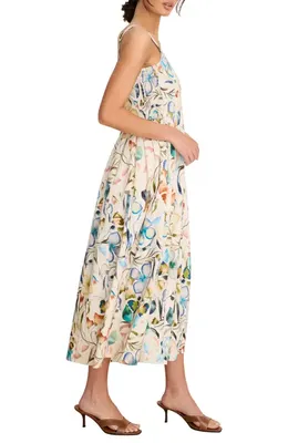 NIC+ZOE NIC+ZOE Chloe Pressed Flowers Sleeveless A-Line Dress in Neutral Multi — Women Spring ivory Dresses