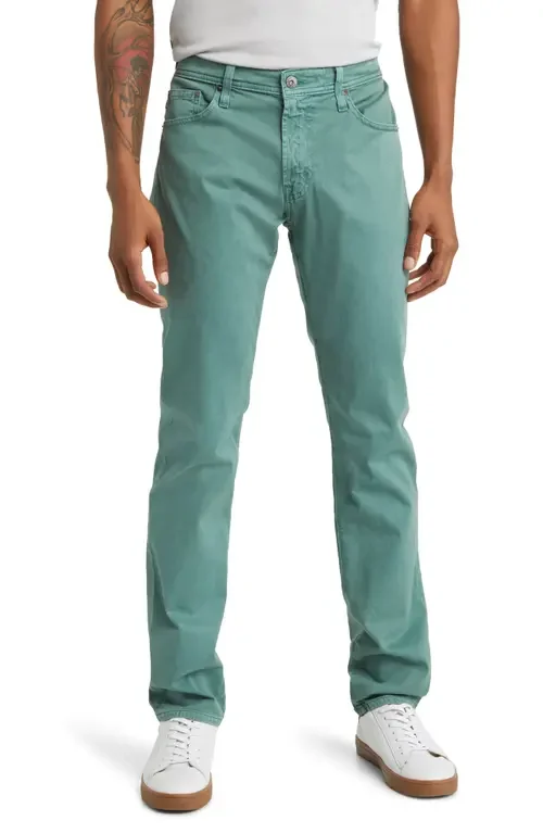 AG AG Tellis Stretch Sateen Modern Slim Pants in Sulfur Kelp Forest — Men Summer grey Pants