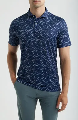 johnnie-O johnnie-O Pop Tails Cocktail Print Performance Jersey Polo in Navy — Men Winter navy Tops