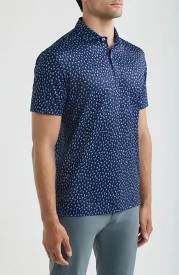 johnnie-O johnnie-O Pop Tails Cocktail Print Performance Jersey Polo in Navy — Men Winter navy Tops