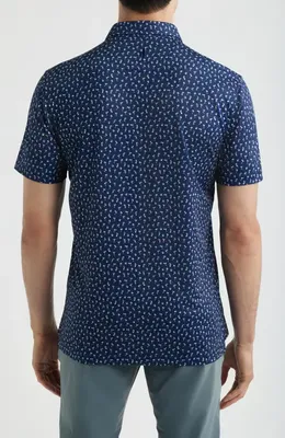 johnnie-O johnnie-O Pop Tails Cocktail Print Performance Jersey Polo in Navy — Men Winter navy Tops