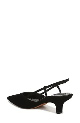 Vince Vince Levvy Slingback Pointed Toe Kitten Heel Pump in Black Suede — Women Winter black Shoes