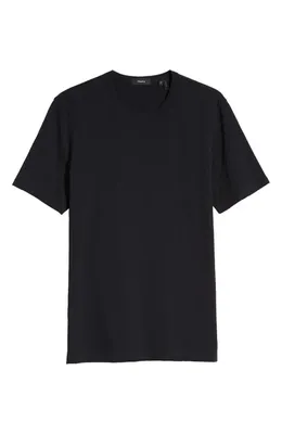 Theory Theory Essential in Cosmos Slub Cotton Tee in Eclipse — Men Winter black Tops
