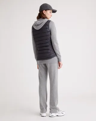 Quince Quince | Women's Lightweight Down Packable Puffer Vest in Black — Women Winter black Vests