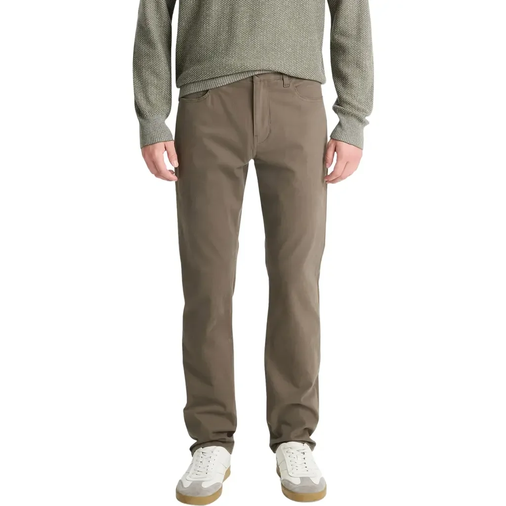 Vince Vince Dylan Slim Fit Peached Stretch Cotton Pants in Frog — Men Autumn green Pants