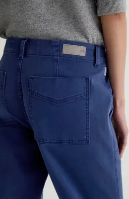 AG AG Analeigh High Waist Ankle Straight Leg Twill Pants in Sulfur Pacific Navy — Women Winter navy Pants