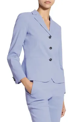 Theory Theory Shrunken Linen Blend Jacket in Lavender Glow — Women Summer silver Outerwear