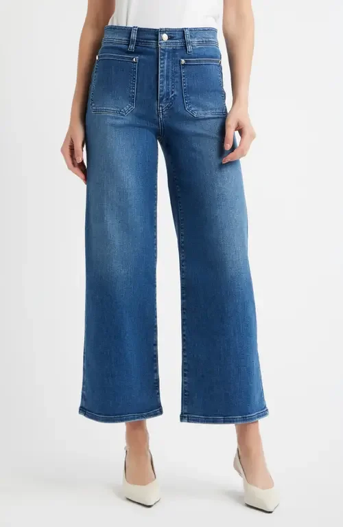 FRAME FRAME Le Slim Palazzo Crop Wide Leg Jeans in Archive — Women Winter blue Pants