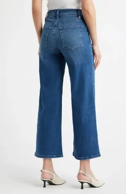 FRAME FRAME Le Slim Palazzo Crop Wide Leg Jeans in Archive — Women Winter blue Jeans & Denim