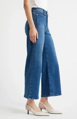 FRAME FRAME Le Slim Palazzo Crop Wide Leg Jeans in Archive — Women Winter blue Pants