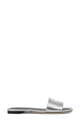 Vince Vince Valeria Slide Sandal in Silver — Women Winter white Shoes