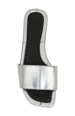 Vince Vince Valeria Slide Sandal in Silver — Women Winter white Shoes