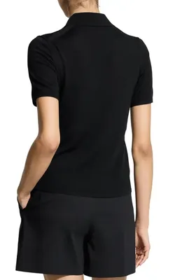 Theory Theory Merino Wool Polo in Black — Women Winter black Polos
