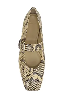 Vince Vince Daniela Mary Jane Flat in Cashew Snake — Women Autumn khaki Shoes