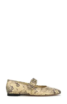 Vince Vince Daniela Mary Jane Flat in Cashew Snake — Women Autumn khaki Shoes