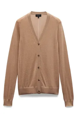 rag & bone rag & bone Adeline Cashmere Cardigan in Camel — Women Autumn camel Sweaters & Knits