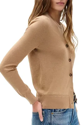 rag & bone rag & bone Adeline Cashmere Cardigan in Camel — Women Autumn camel Sweaters & Knits