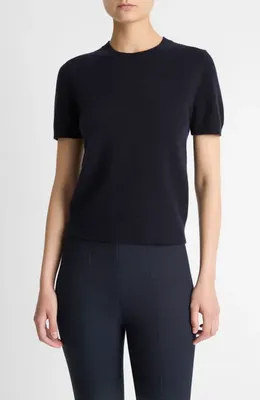 Vince Vince Wool & Cashmere Blend Crewneck Sweater in Black — Women Winter black Tops